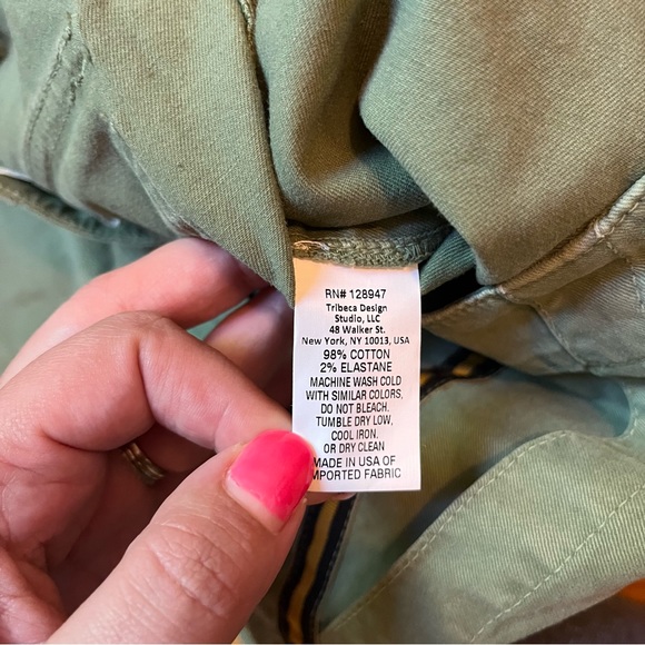 Nili Lotan Cropped French Military Pants Camo Green Grosgrain Tape Size 2 - Picture 6 of 8